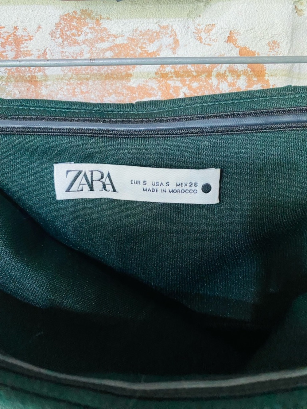NWOT ZARA Strapless Dark Green Column Midi Dress W/Sleek Lines and Fitted - Picture 5 of 7